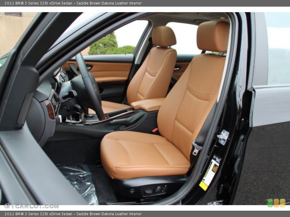 Saddle Brown Dakota Leather Interior Front Seat for the 2011 BMW 3 Series 328i xDrive Sedan #79634335