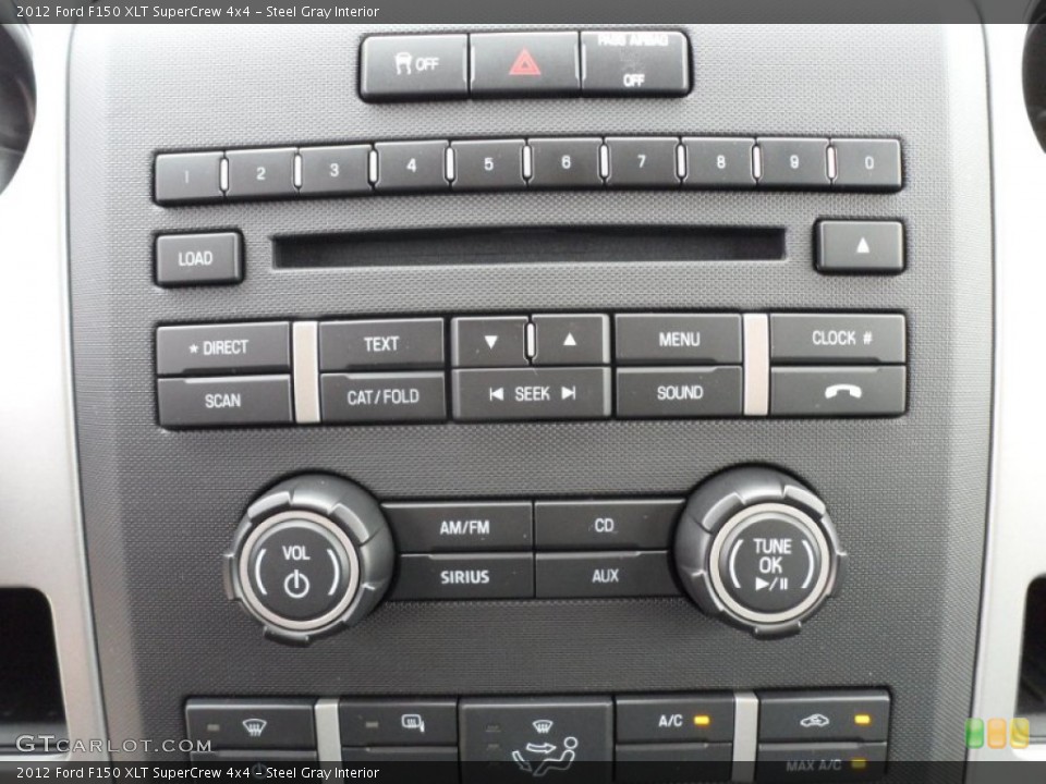 Steel Gray Interior Controls for the 2012 Ford F150 XLT SuperCrew 4x4 #79634814