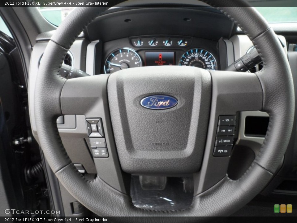 Steel Gray Interior Steering Wheel for the 2012 Ford F150 XLT SuperCrew 4x4 #79634888