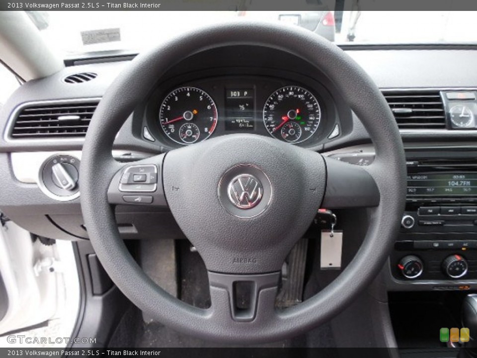 Titan Black Interior Steering Wheel for the 2013 Volkswagen Passat 2.5L S #79639520