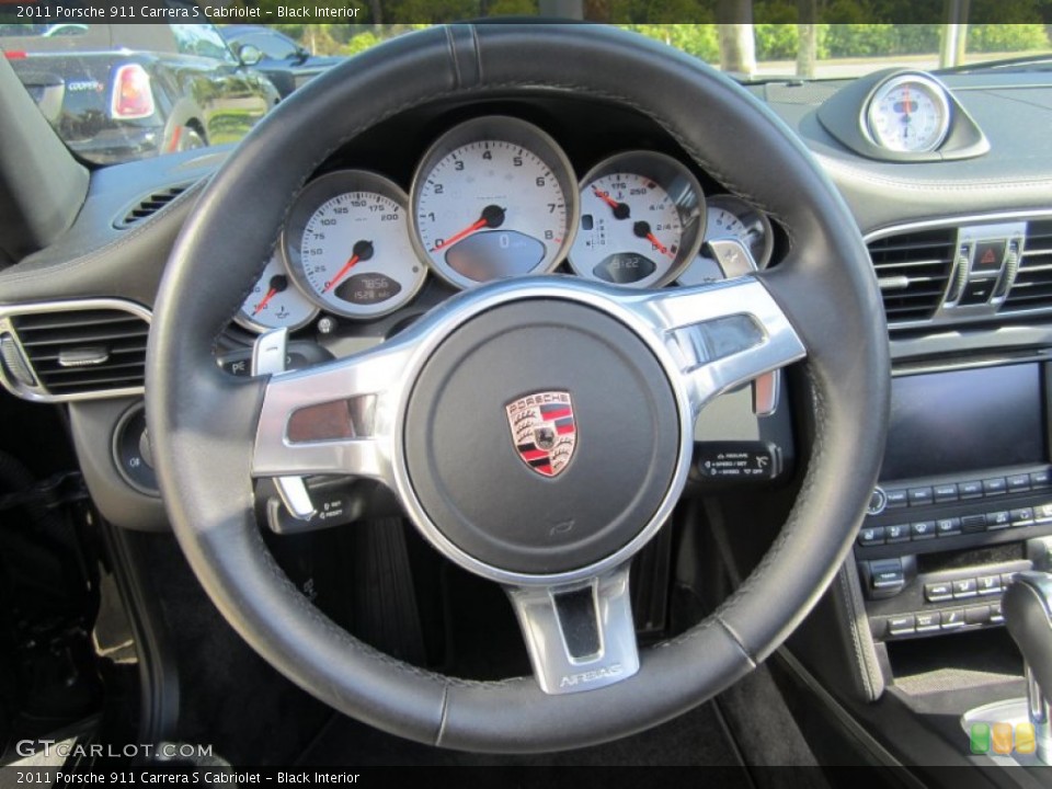 Black Interior Steering Wheel for the 2011 Porsche 911 Carrera S Cabriolet #79654477