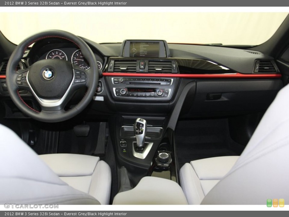 Everest Grey/Black Highlight Interior Dashboard for the 2012 BMW 3 Series 328i Sedan #79654712