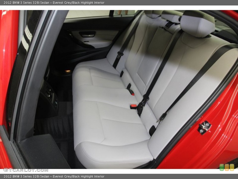 Everest Grey/Black Highlight Interior Rear Seat for the 2012 BMW 3 Series 328i Sedan #79654885
