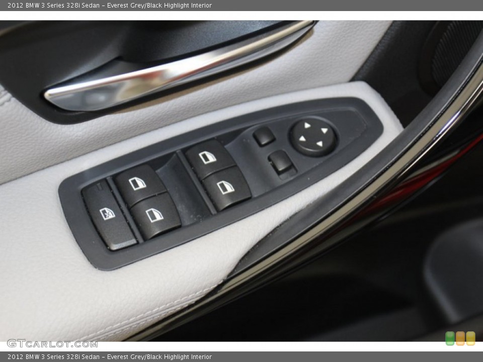 Everest Grey/Black Highlight Interior Controls for the 2012 BMW 3 Series 328i Sedan #79654932