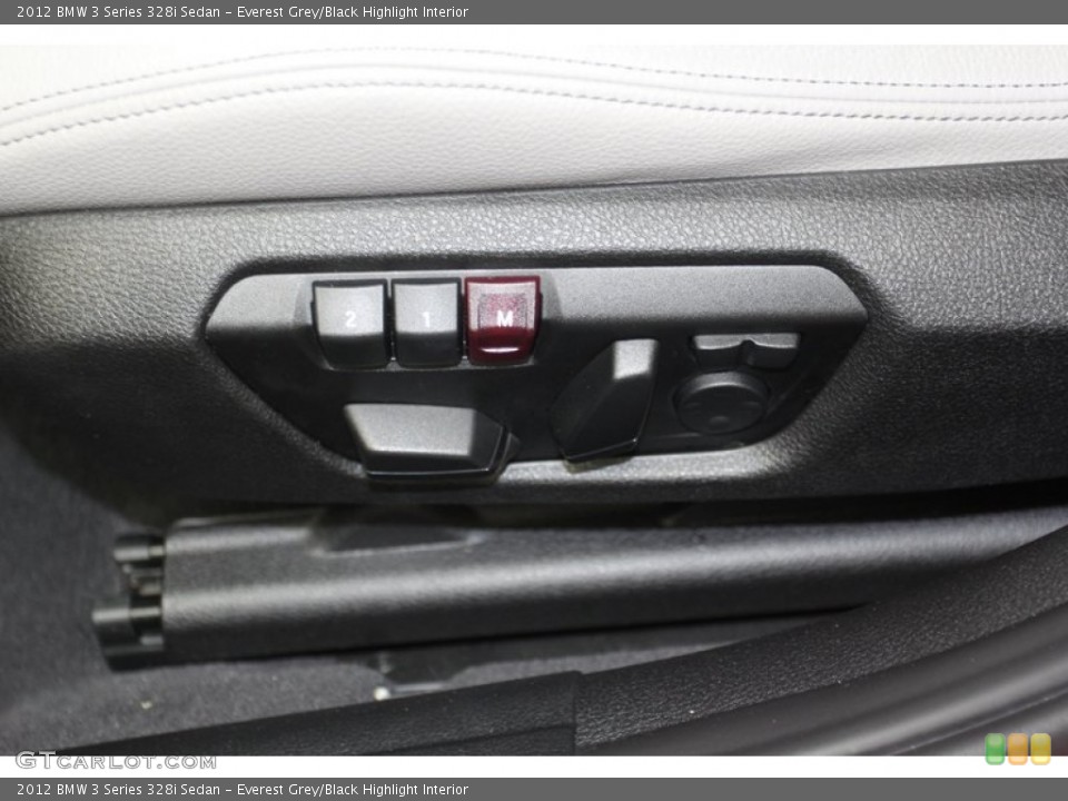 Everest Grey/Black Highlight Interior Controls for the 2012 BMW 3 Series 328i Sedan #79654949