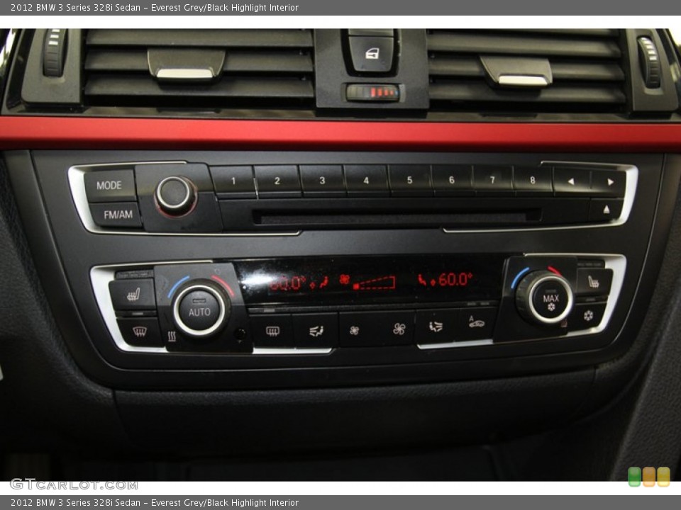 Everest Grey/Black Highlight Interior Controls for the 2012 BMW 3 Series 328i Sedan #79655033