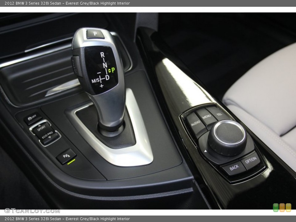 Everest Grey/Black Highlight Interior Transmission for the 2012 BMW 3 Series 328i Sedan #79655051
