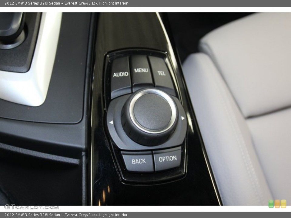 Everest Grey/Black Highlight Interior Controls for the 2012 BMW 3 Series 328i Sedan #79655069