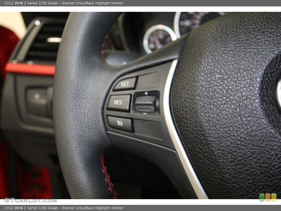 Everest Grey/Black Highlight Interior Controls for the 2012 BMW 3 Series 328i Sedan #79655128