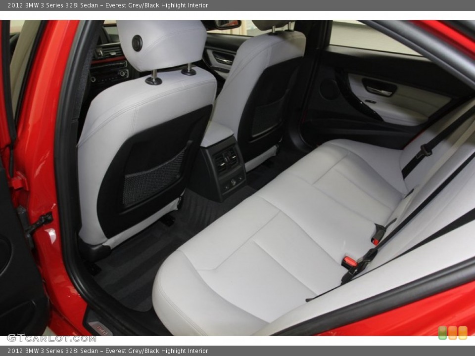 Everest Grey/Black Highlight Interior Rear Seat for the 2012 BMW 3 Series 328i Sedan #79655166