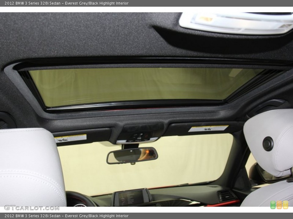 Everest Grey/Black Highlight Interior Sunroof for the 2012 BMW 3 Series 328i Sedan #79655235