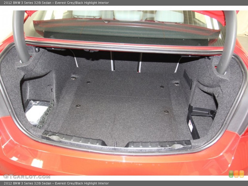 Everest Grey/Black Highlight Interior Trunk for the 2012 BMW 3 Series 328i Sedan #79655253