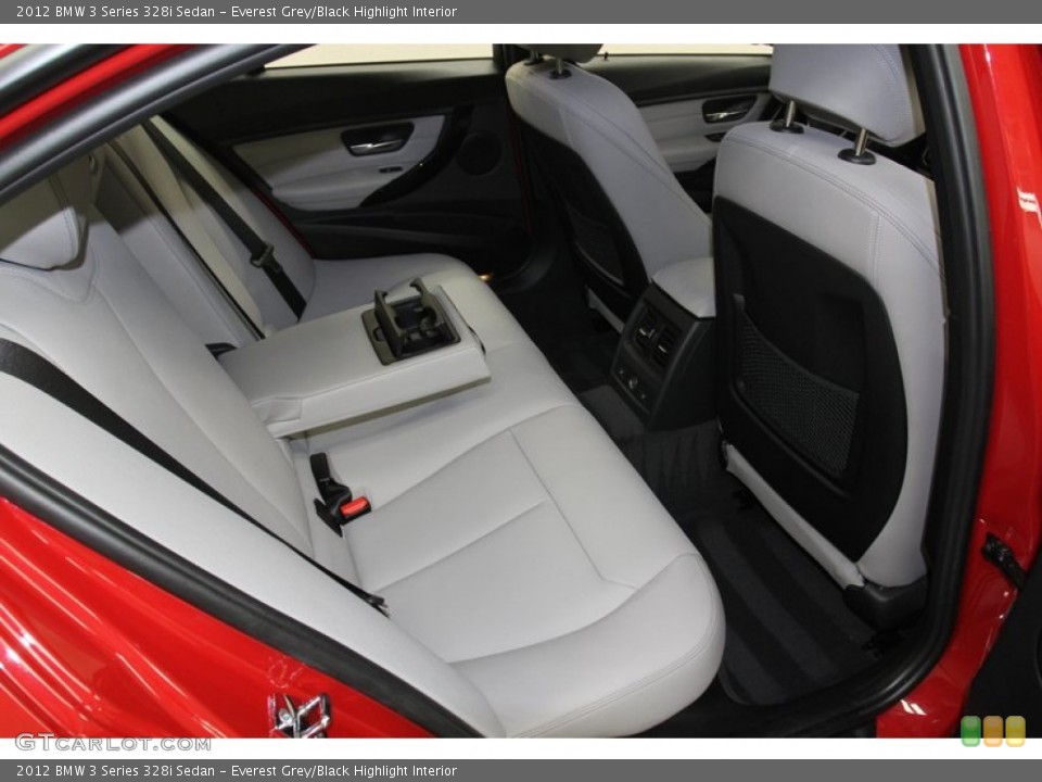 Everest Grey/Black Highlight Interior Rear Seat for the 2012 BMW 3 Series 328i Sedan #79655272