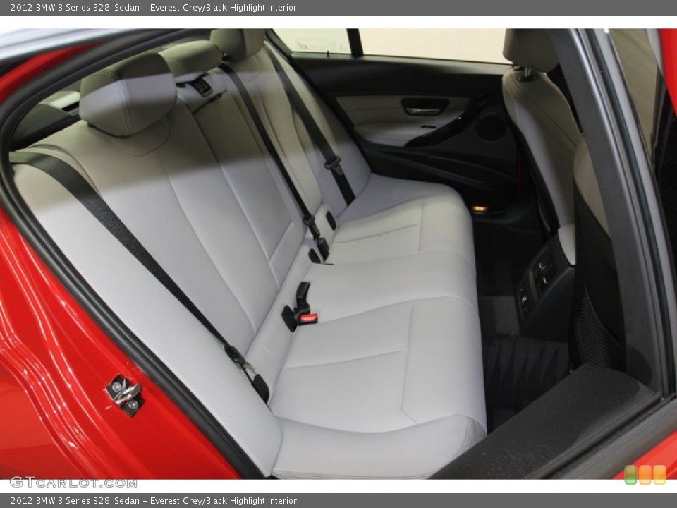 Everest Grey/Black Highlight Interior Rear Seat for the 2012 BMW 3 Series 328i Sedan #79655304