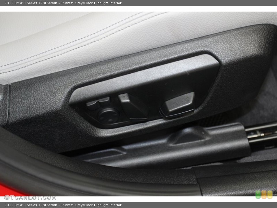 Everest Grey/Black Highlight Interior Controls for the 2012 BMW 3 Series 328i Sedan #79655341