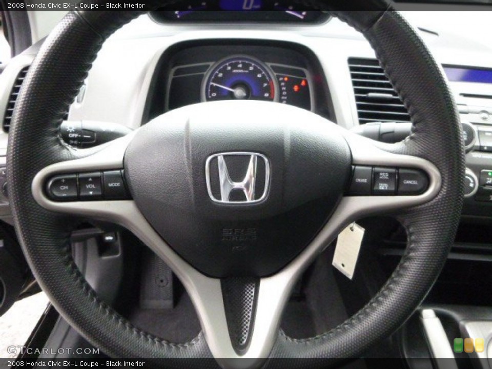 Black Interior Steering Wheel for the 2008 Honda Civic EX-L Coupe #79660232