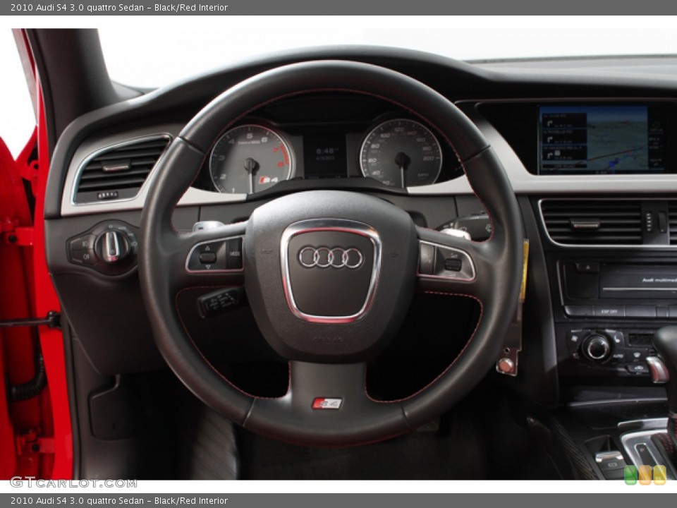 Black/Red Interior Steering Wheel for the 2010 Audi S4 3.0 quattro Sedan #79662259