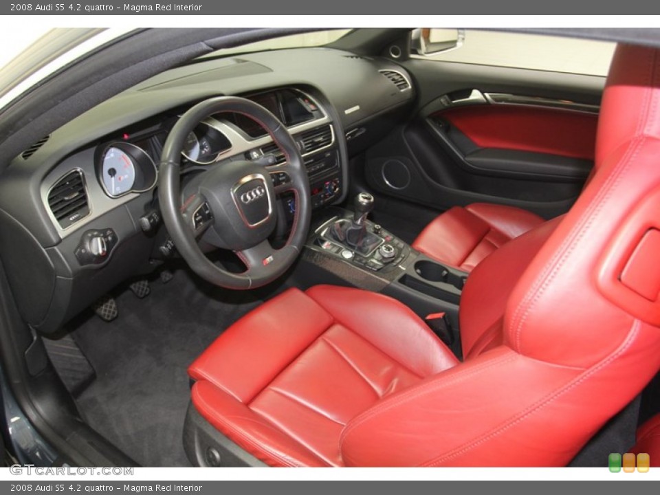 Magma Red 2008 Audi S5 Interiors