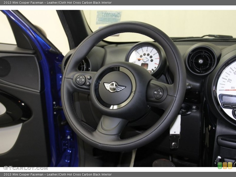 Leather/Cloth Hot Cross Carbon Black Interior Steering Wheel for the 2013 Mini Cooper Paceman #79664499