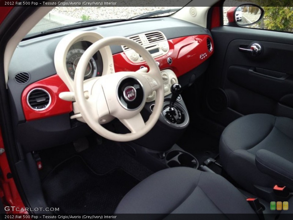 Tessuto Grigio/Avorio (Grey/Ivory) Interior Prime Interior for the 2012 Fiat 500 Pop #79664550