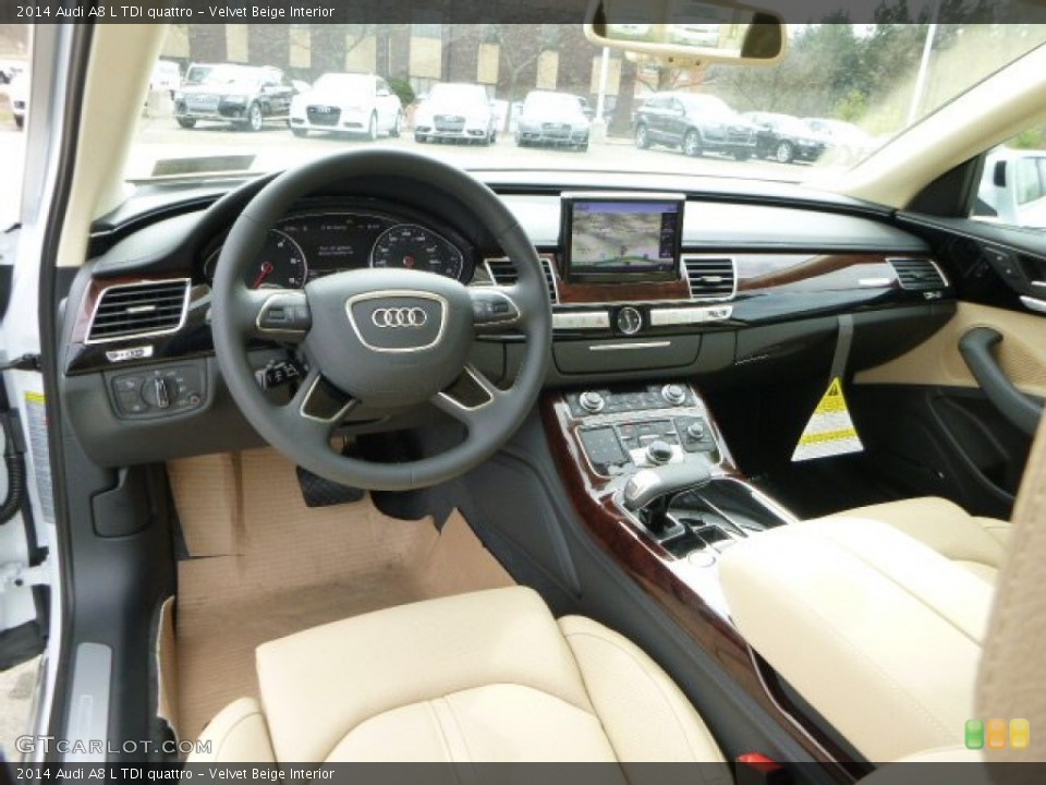 Velvet Beige Interior Dashboard for the 2014 Audi A8 L TDI quattro #79665311