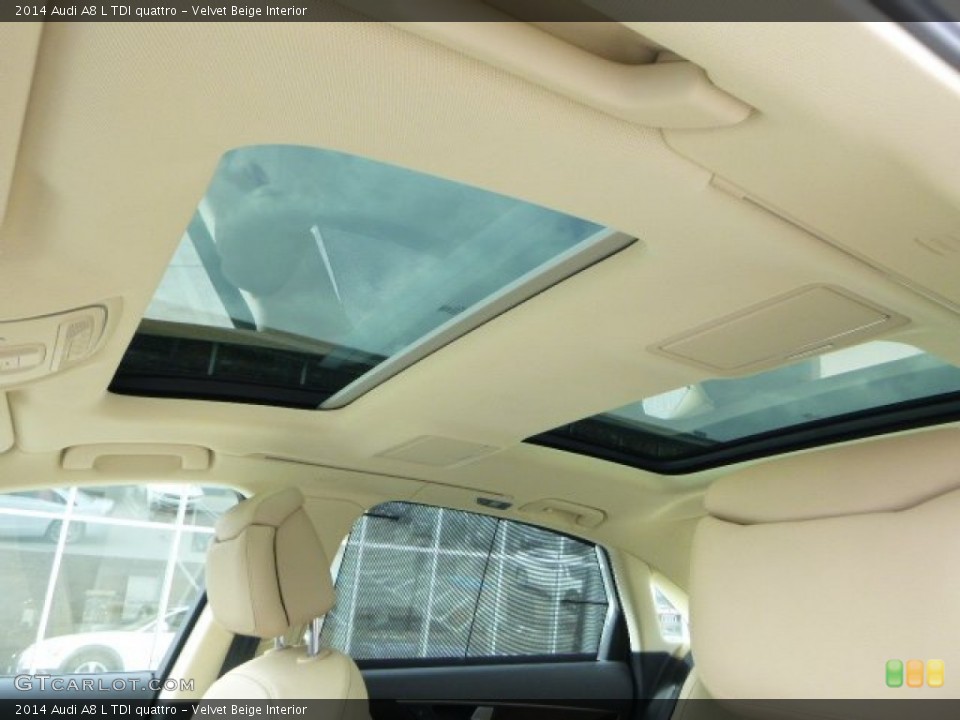 Velvet Beige Interior Sunroof for the 2014 Audi A8 L TDI quattro #79665342