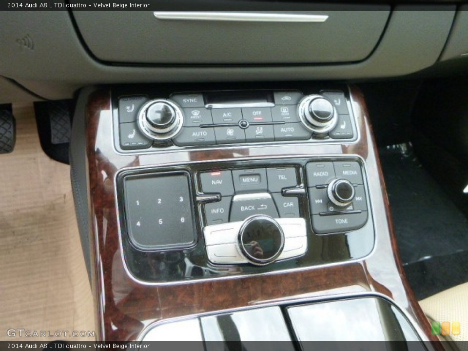 Velvet Beige Interior Controls for the 2014 Audi A8 L TDI quattro #79665361