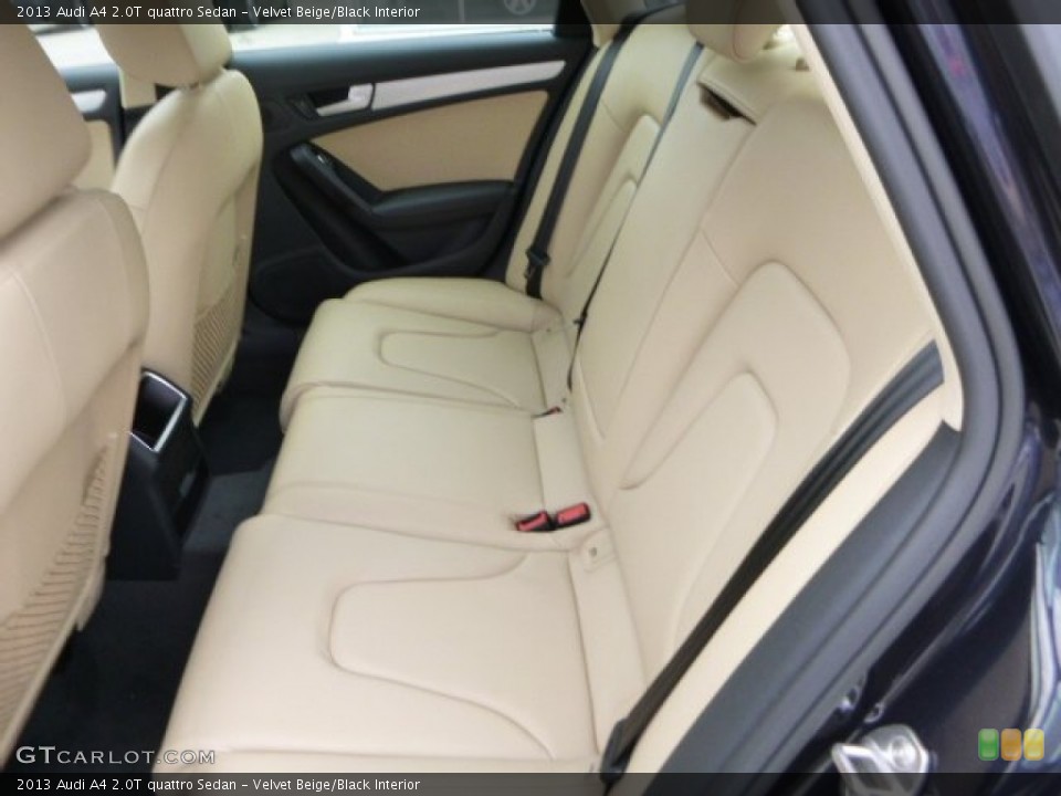 Velvet Beige/Black Interior Rear Seat for the 2013 Audi A4 2.0T quattro Sedan #79665537