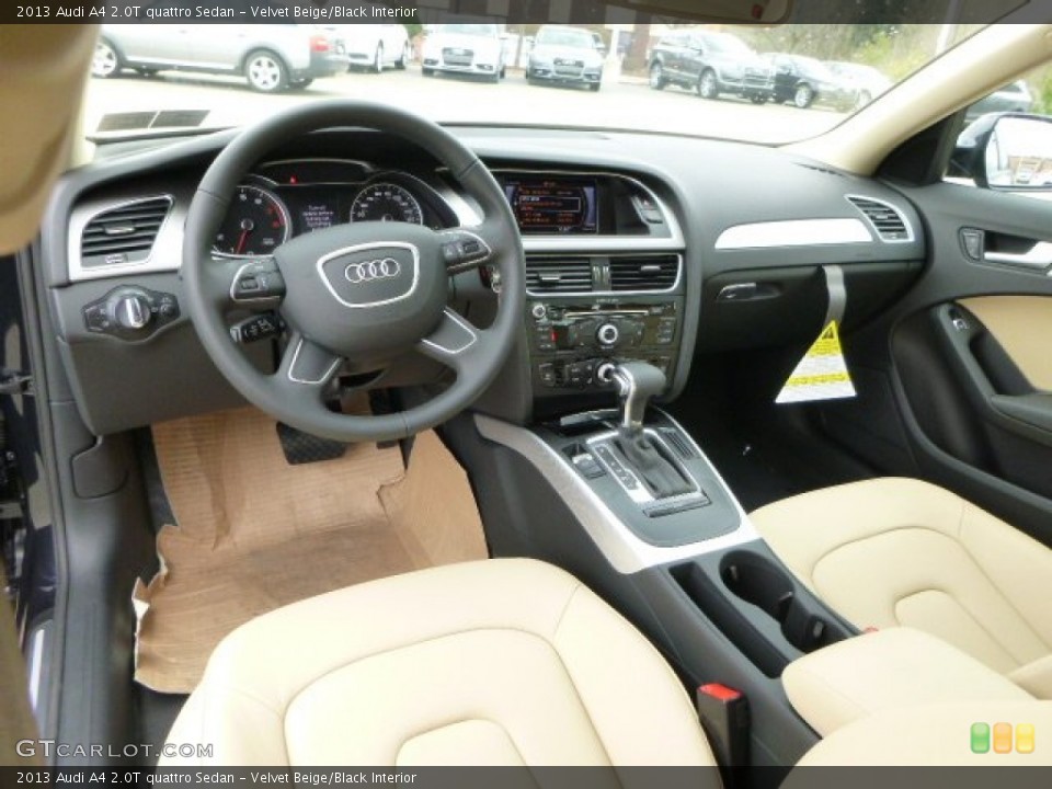 Velvet Beige/Black 2013 Audi A4 Interiors