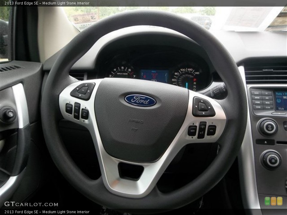 Medium Light Stone Interior Steering Wheel for the 2013 Ford Edge SE #79665678