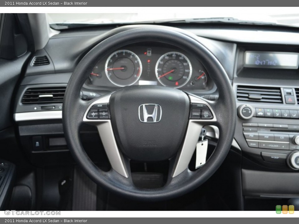 Black Interior Steering Wheel for the 2011 Honda Accord LX Sedan #79667295