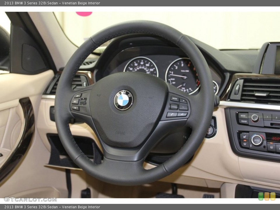 Venetian Beige Interior Steering Wheel for the 2013 BMW 3 Series 328i Sedan #79668627
