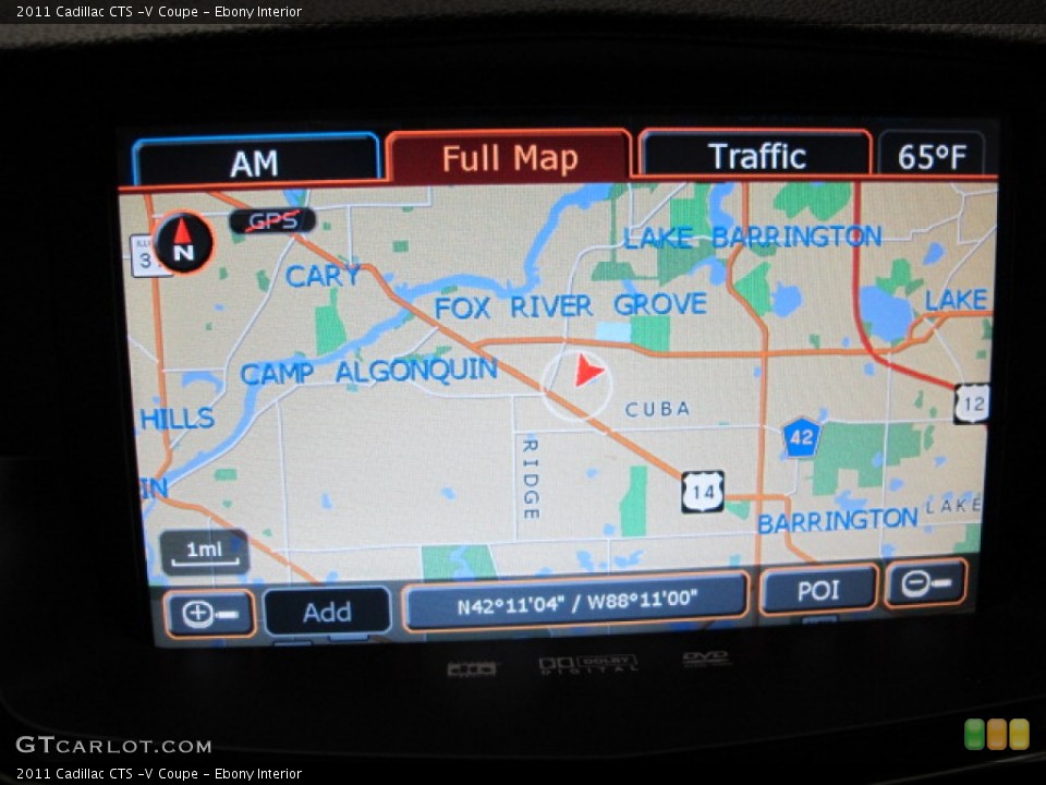 Ebony Interior Navigation for the 2011 Cadillac CTS -V Coupe #79677177