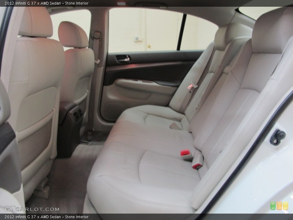 Stone Interior Rear Seat for the 2012 Infiniti G 37 x AWD Sedan #79677396