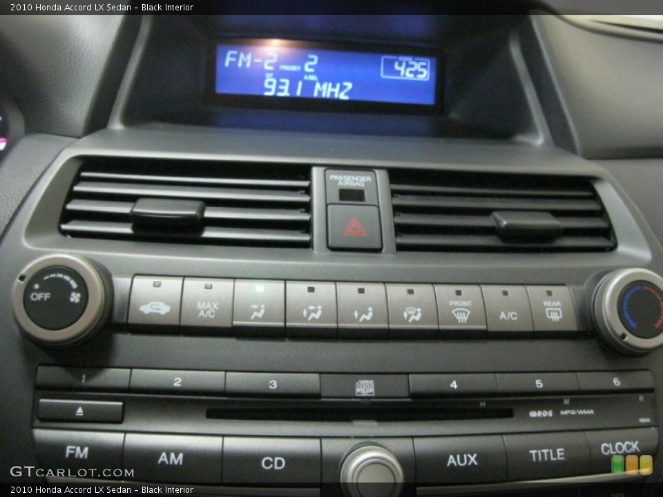 Black Interior Controls for the 2010 Honda Accord LX Sedan #79678548