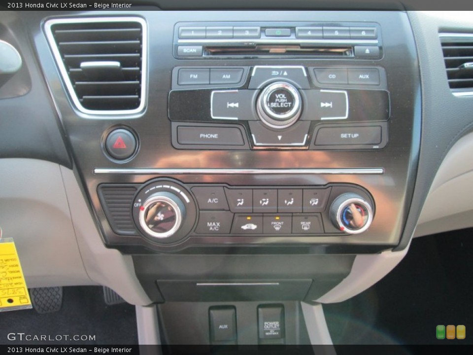 Beige Interior Controls for the 2013 Honda Civic LX Sedan #79681818