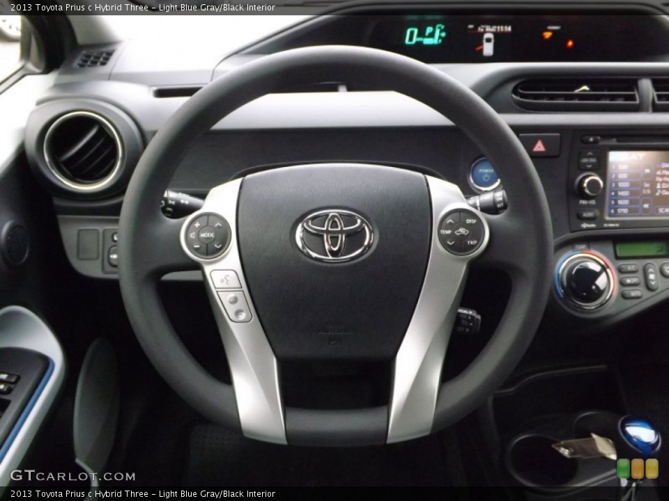 Light Blue Gray/Black Interior Steering Wheel for the 2013 Toyota Prius c Hybrid Three #79682949