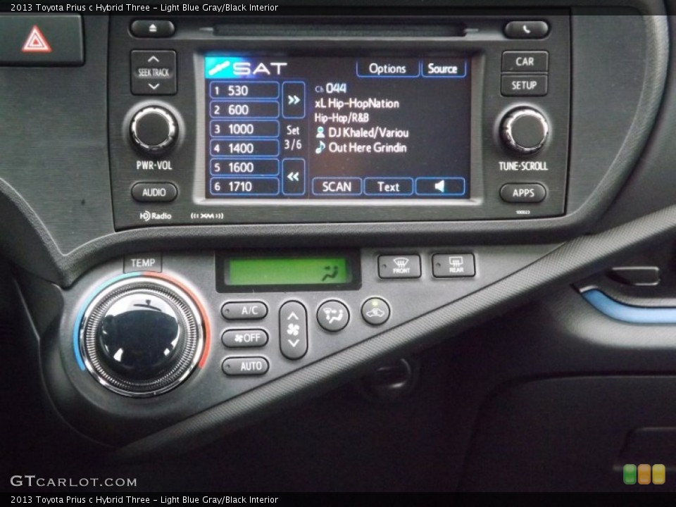 Light Blue Gray/Black Interior Controls for the 2013 Toyota Prius c Hybrid Three #79682952