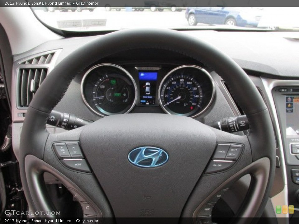 Gray Interior Steering Wheel for the 2013 Hyundai Sonata Hybrid Limited #79695454