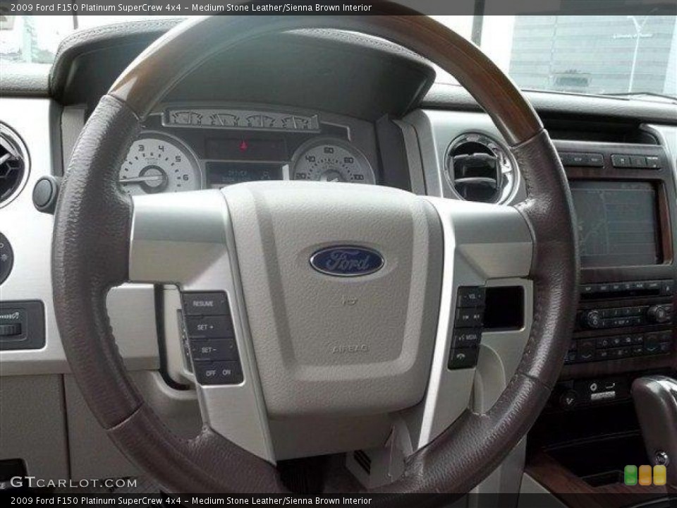 Medium Stone Leather/Sienna Brown Interior Steering Wheel for the 2009 Ford F150 Platinum SuperCrew 4x4 #79695937
