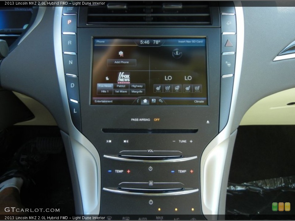 Light Dune Interior Controls for the 2013 Lincoln MKZ 2.0L Hybrid FWD #79703008