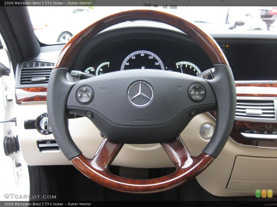 Oyster Interior Steering Wheel for the 2009 Mercedes-Benz S 550 Sedan #79721547