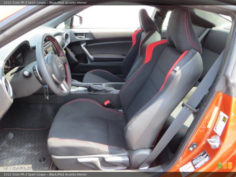 Black/Red Accents Interior Front Seat for the 2013 Scion FR-S Sport Coupe #79722719