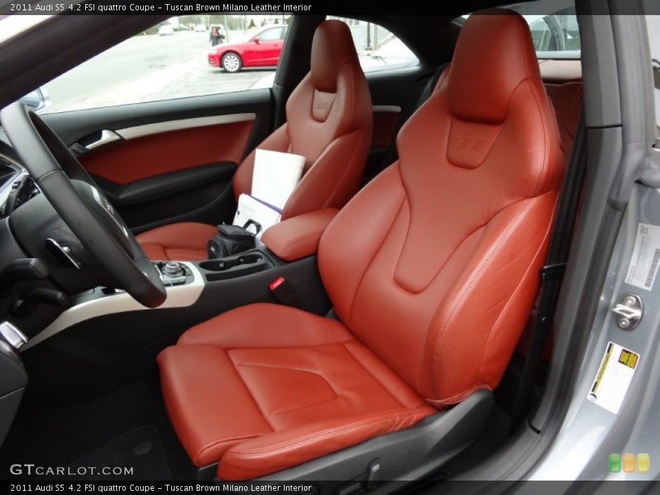 Tuscan Brown Milano Leather Interior Front Seat for the 2011 Audi S5 4.2 FSI quattro Coupe #79727436