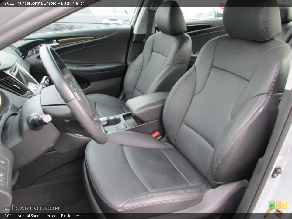 Black Interior Front Seat for the 2011 Hyundai Sonata Limited #79728185