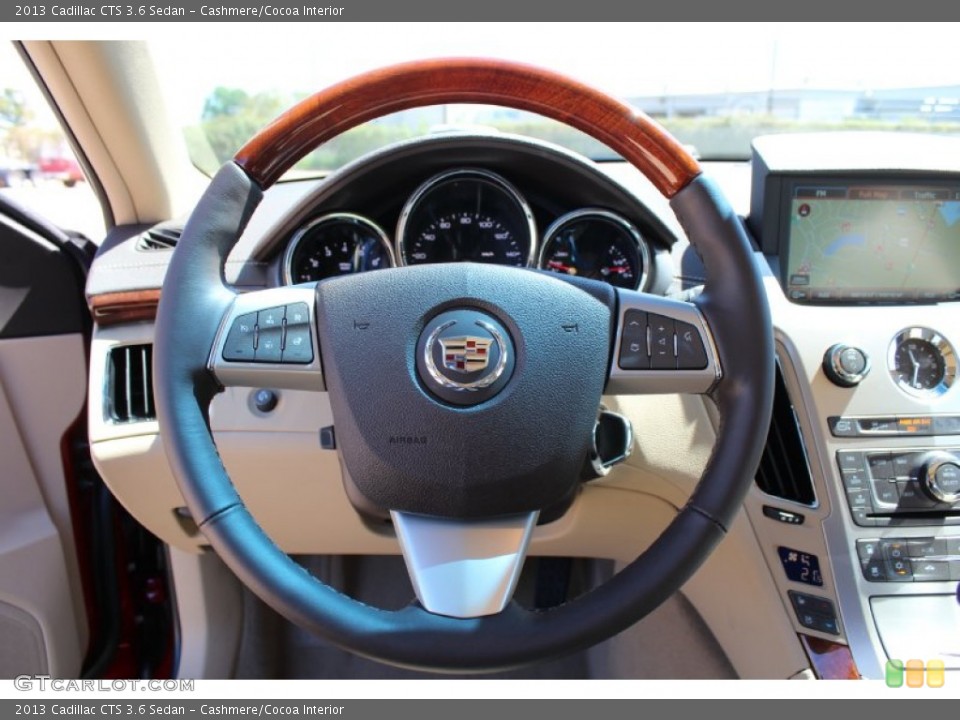 Cashmere/Cocoa Interior Steering Wheel for the 2013 Cadillac CTS 3.6 Sedan #79730552