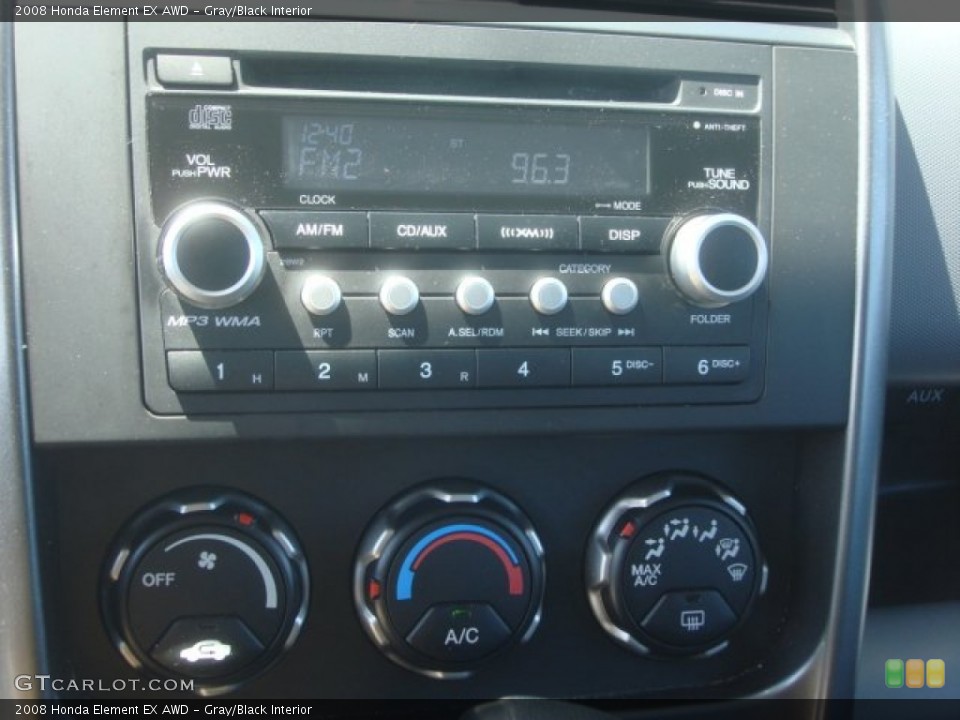 Gray/Black Interior Controls for the 2008 Honda Element EX AWD #79731746