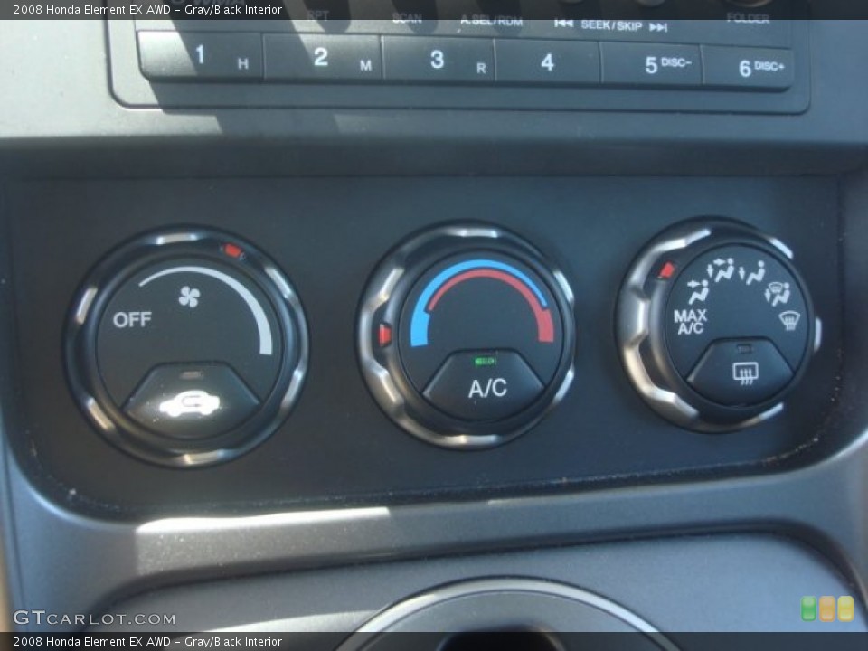 Gray/Black Interior Controls for the 2008 Honda Element EX AWD #79731766