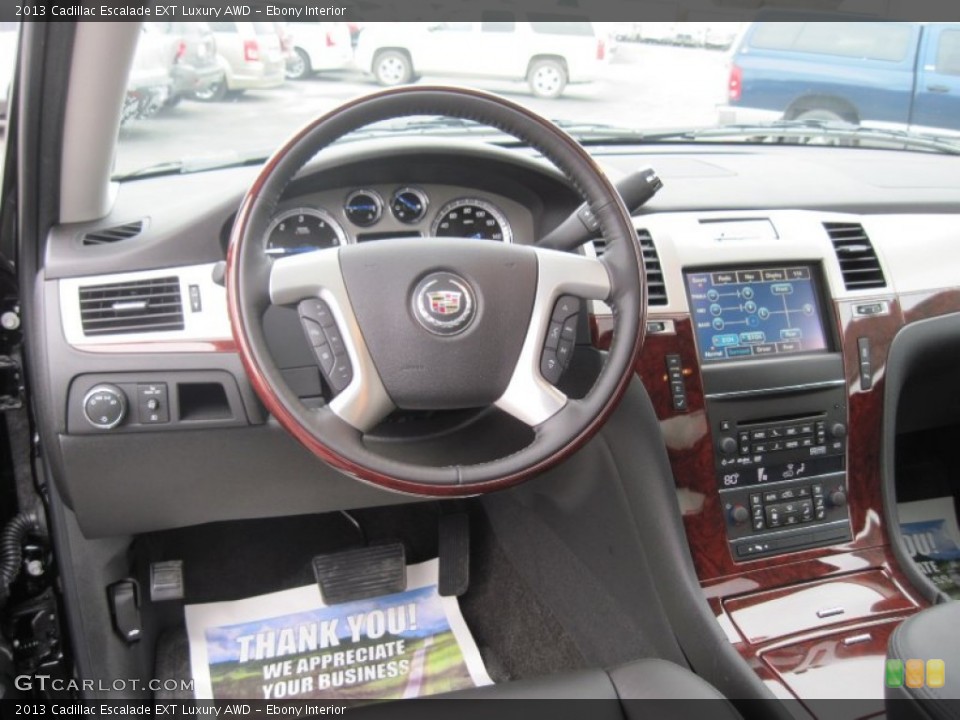 Ebony Interior Dashboard for the 2013 Cadillac Escalade EXT Luxury AWD #79734549