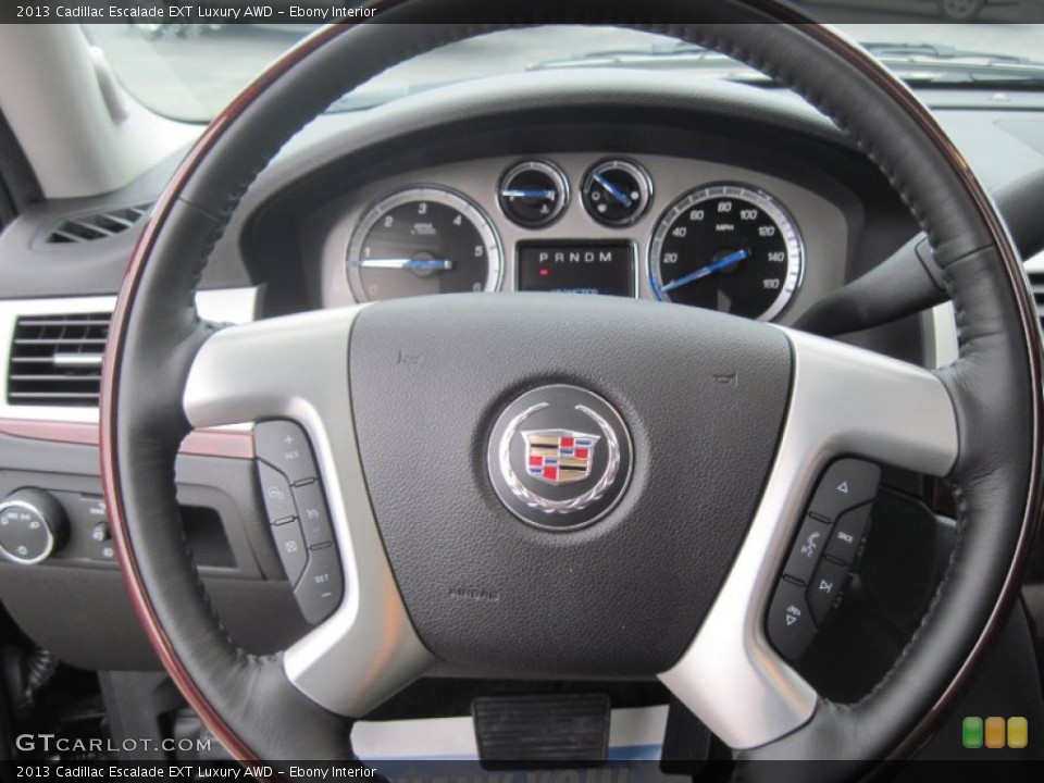 Ebony Interior Steering Wheel for the 2013 Cadillac Escalade EXT Luxury AWD #79734688